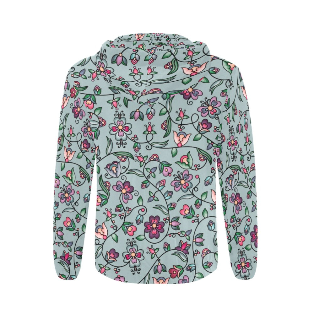 Amber Evening Garland Turquoise Zip Hoodie