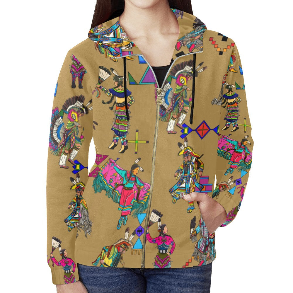 Grand Entry Dancers Earth Full Zip Hoodie for Women