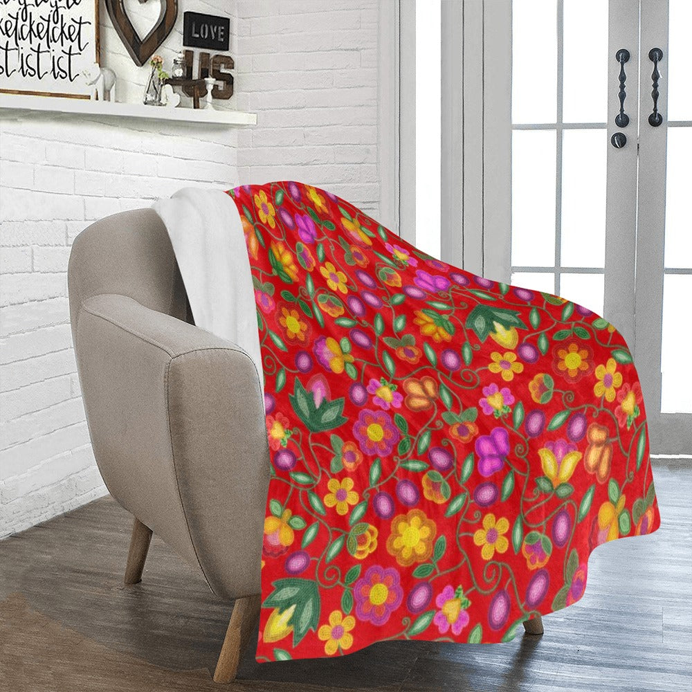 Boreal Bounty Red Large Micro Fleece Blanket