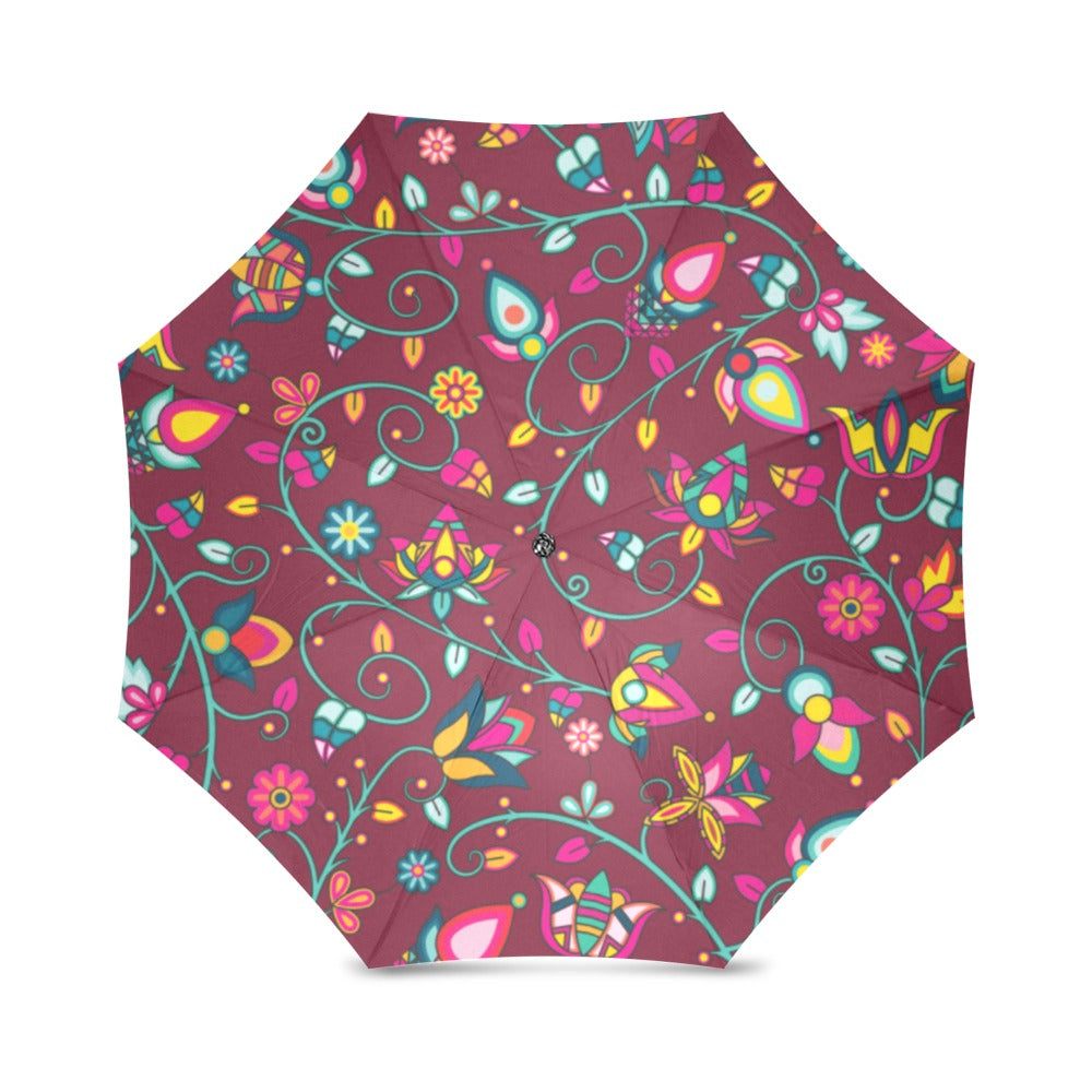 Thorny Path Cranberry Foldable Umbrella