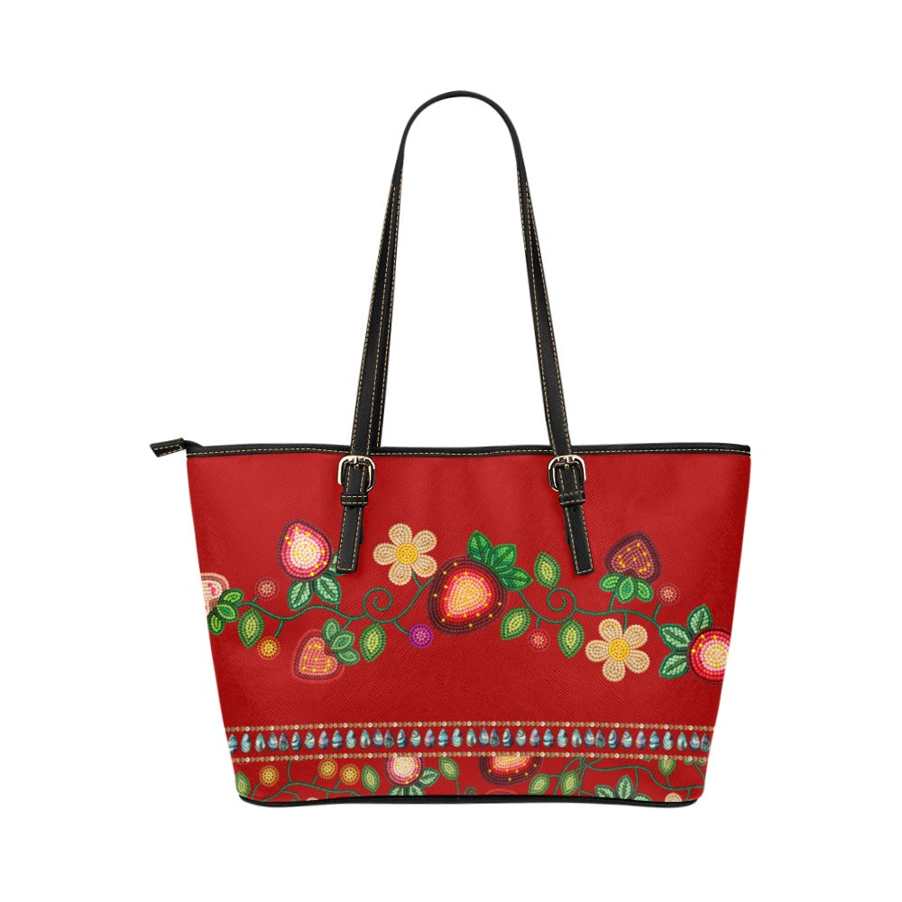 Berry Garden Red Leather Tote