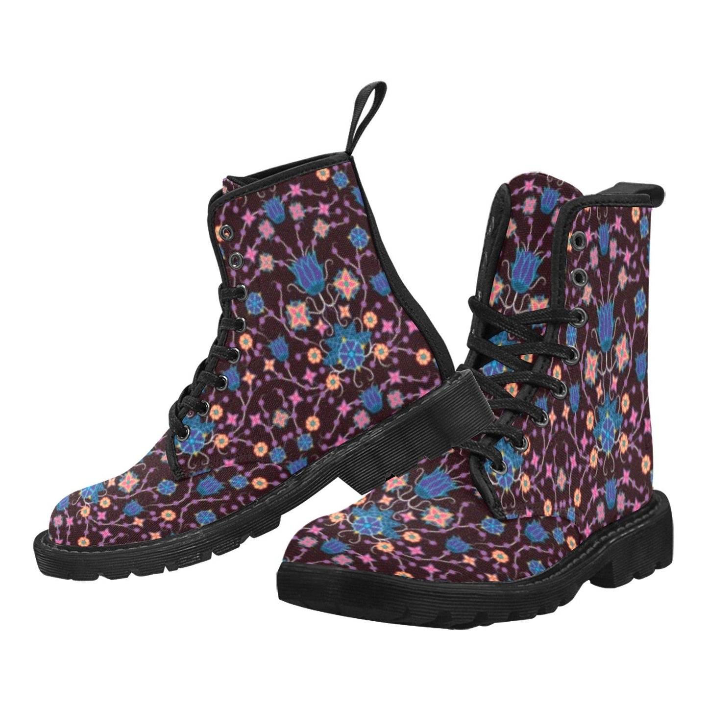Floral Damask Purple Boots