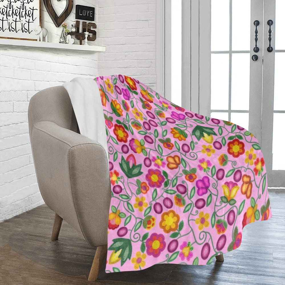 Boreal Bounty Pink Large Micro Fleece Blanket