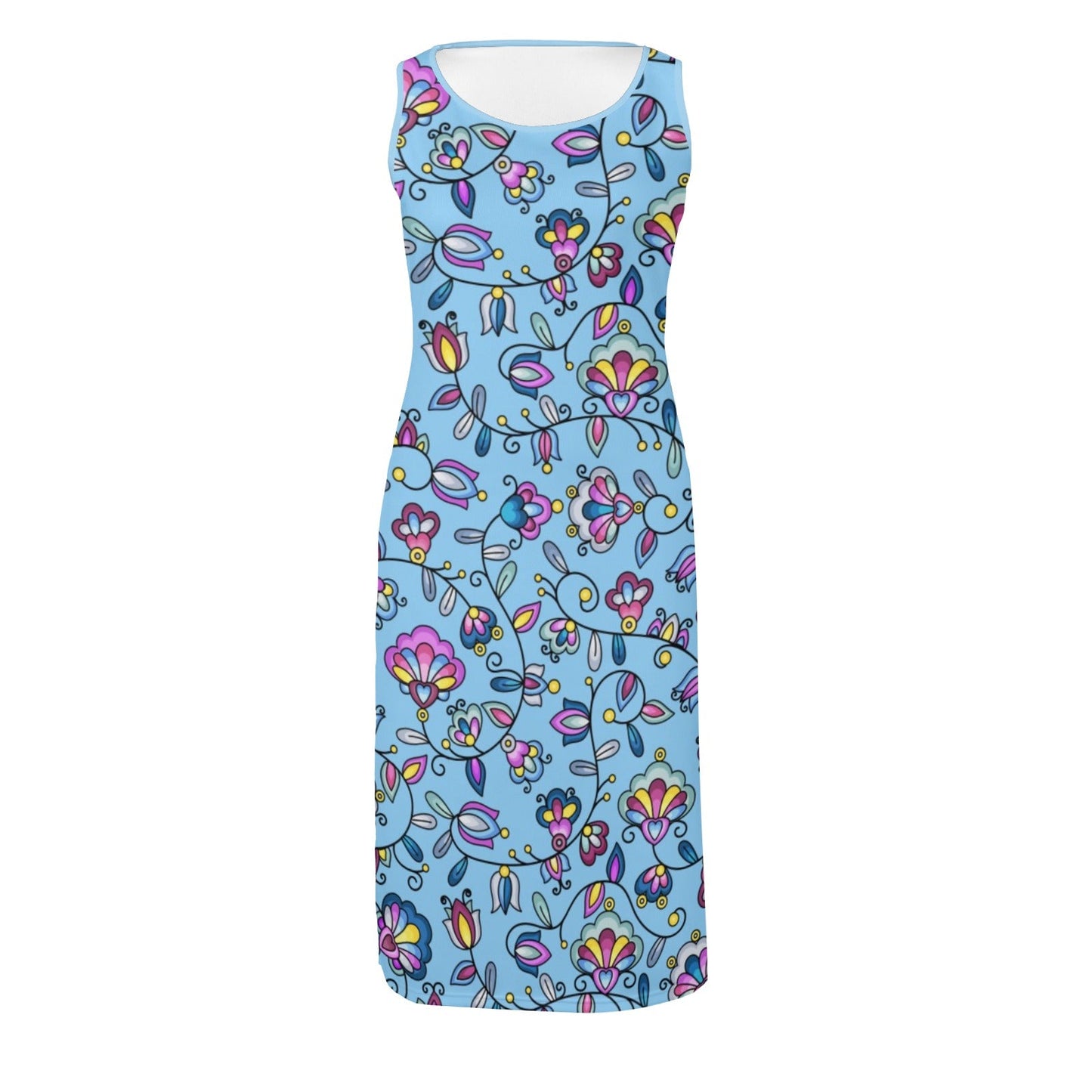 Autumn Bundle Blessing Blue Phaedra Sleeveless Open Fork Long Dress