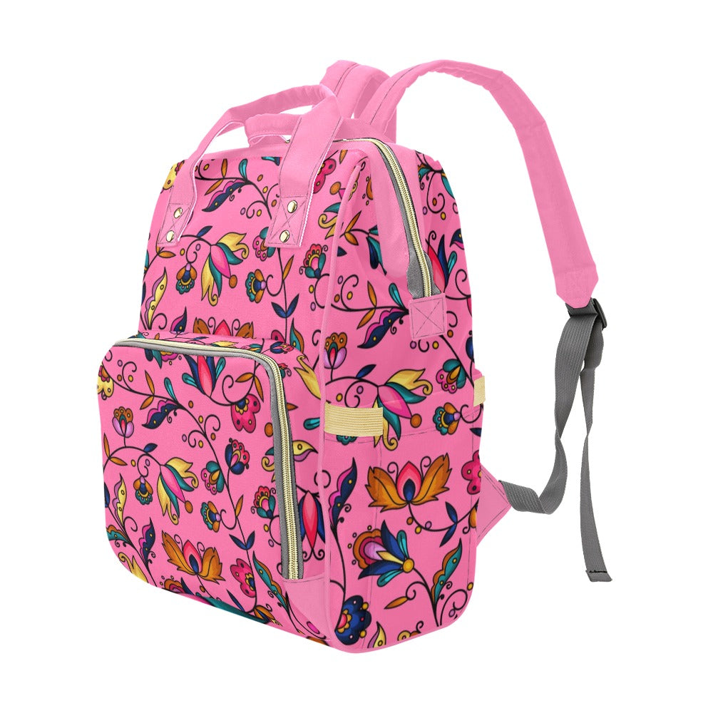 Copper Prairie Petals Pink Multi-Function Diaper Backpack/Diaper Bag
