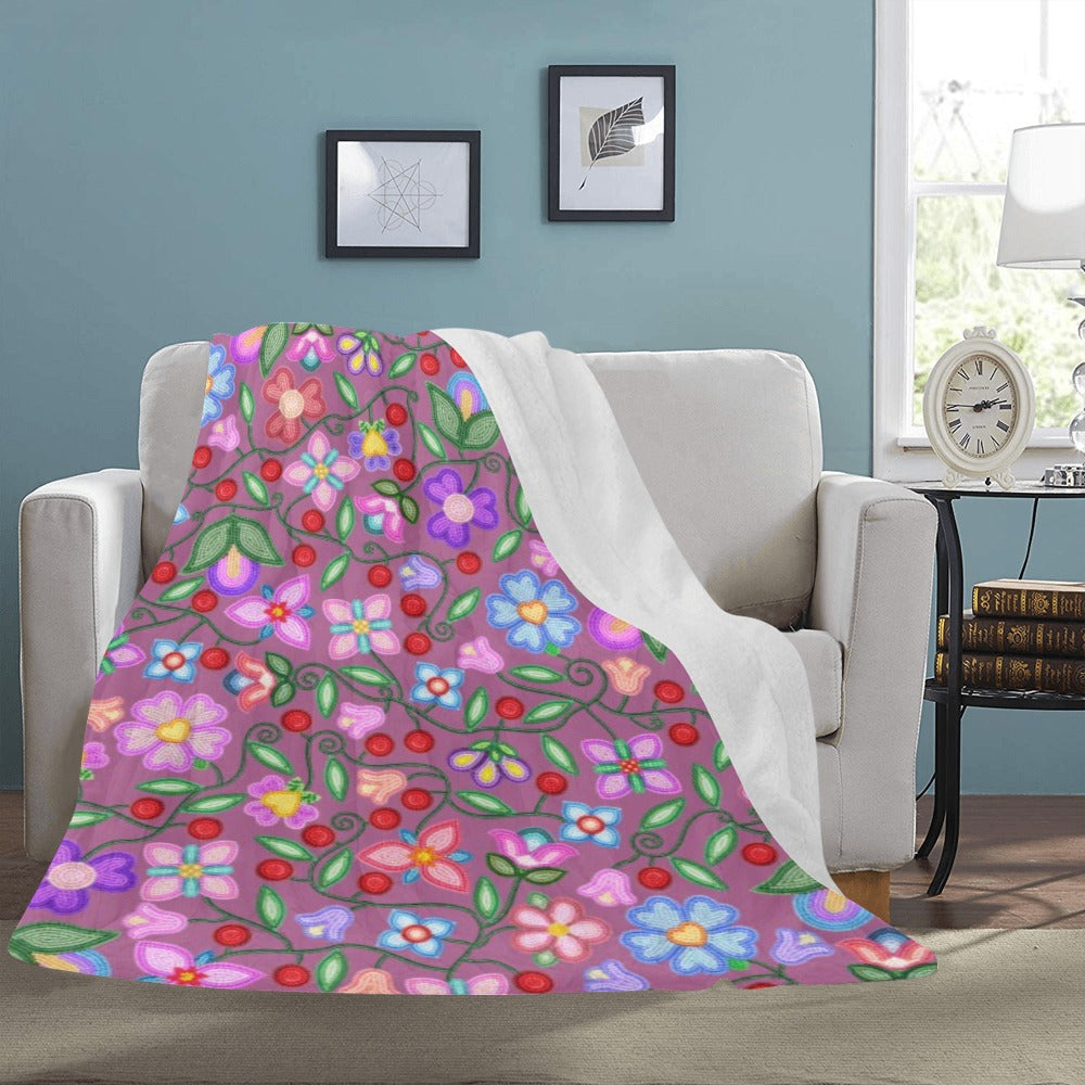 Petal Harmony Dusty Rose X-Large Micro Fleece Blanket