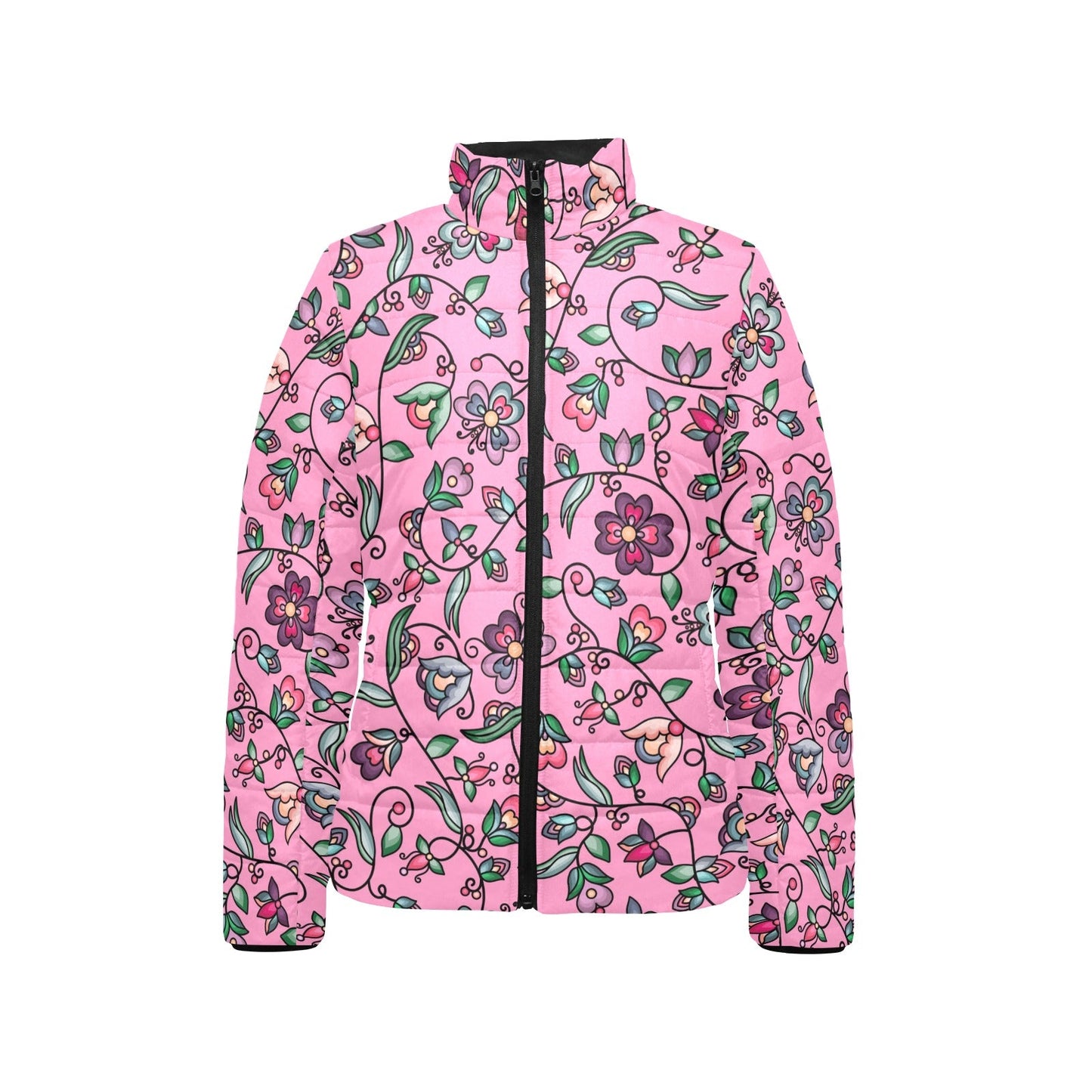 Amber Evening Garland Pink Women's Stand Collar Padded Jacket