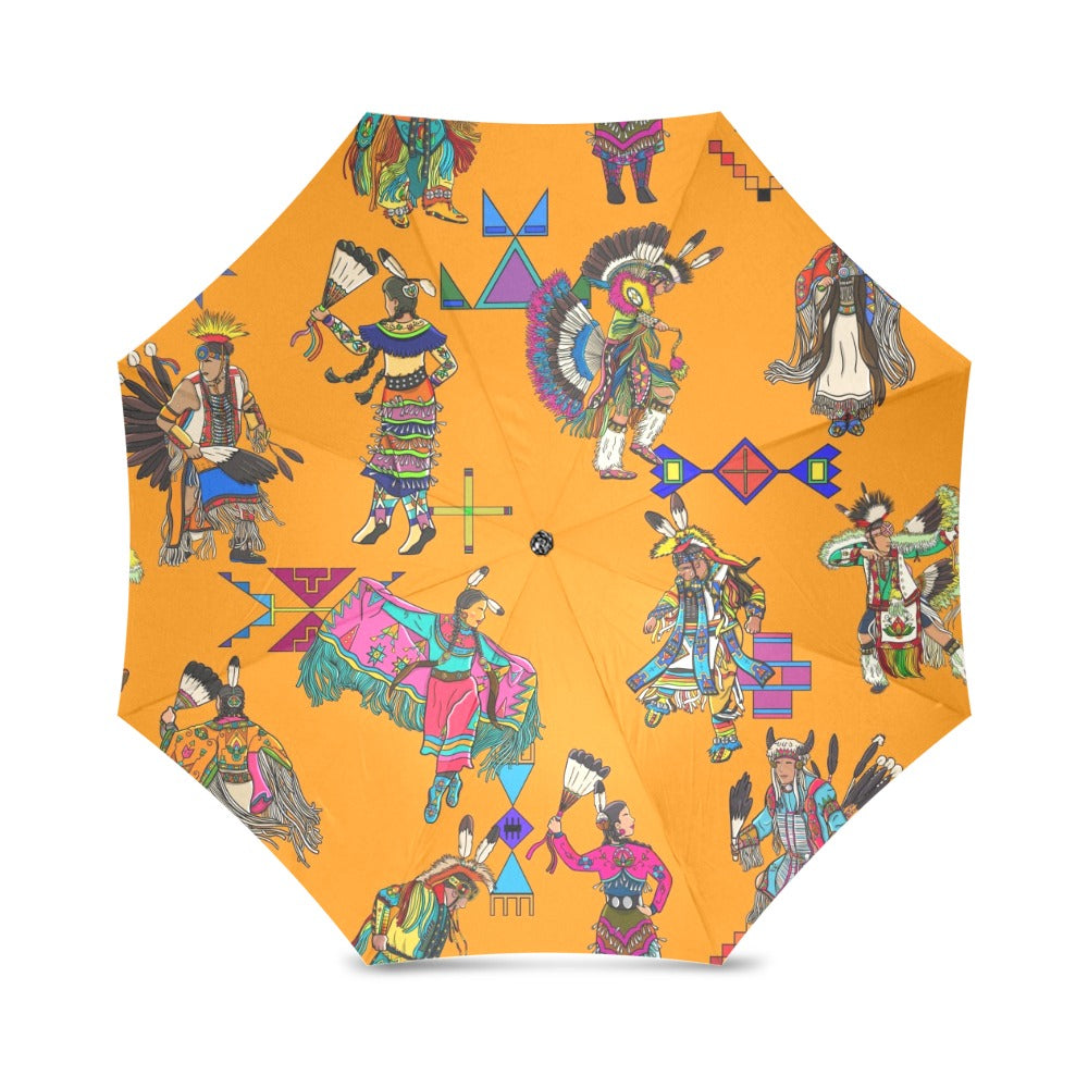 Grand Entry Dancers Orange Foldable Umbrella