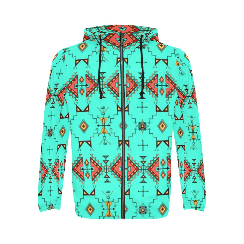 Thunder Flight Turquoise Zip Hoodie