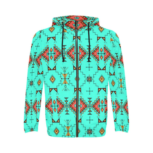 Thunder Flight Turquoise Zip Hoodie