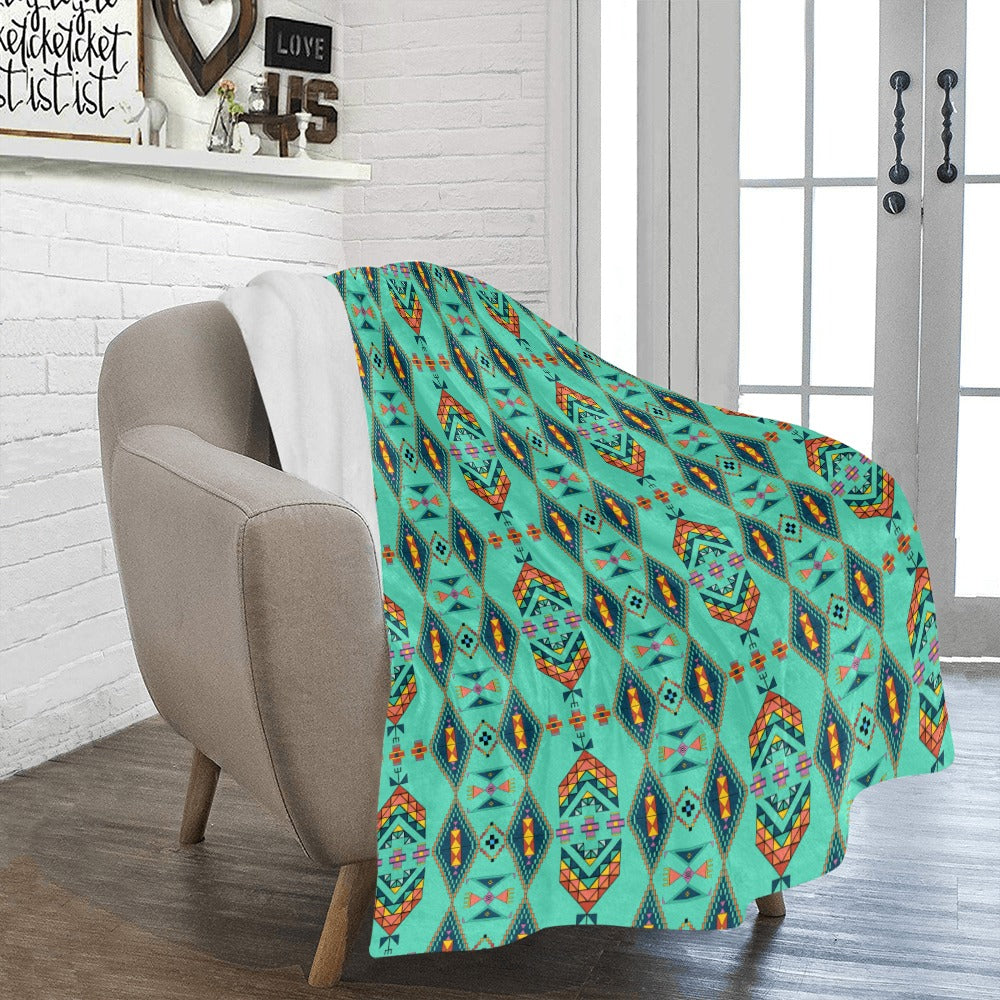 Travois Tipi Smoky Sky Ultra-Soft Micro Fleece Blanket 50"x60"