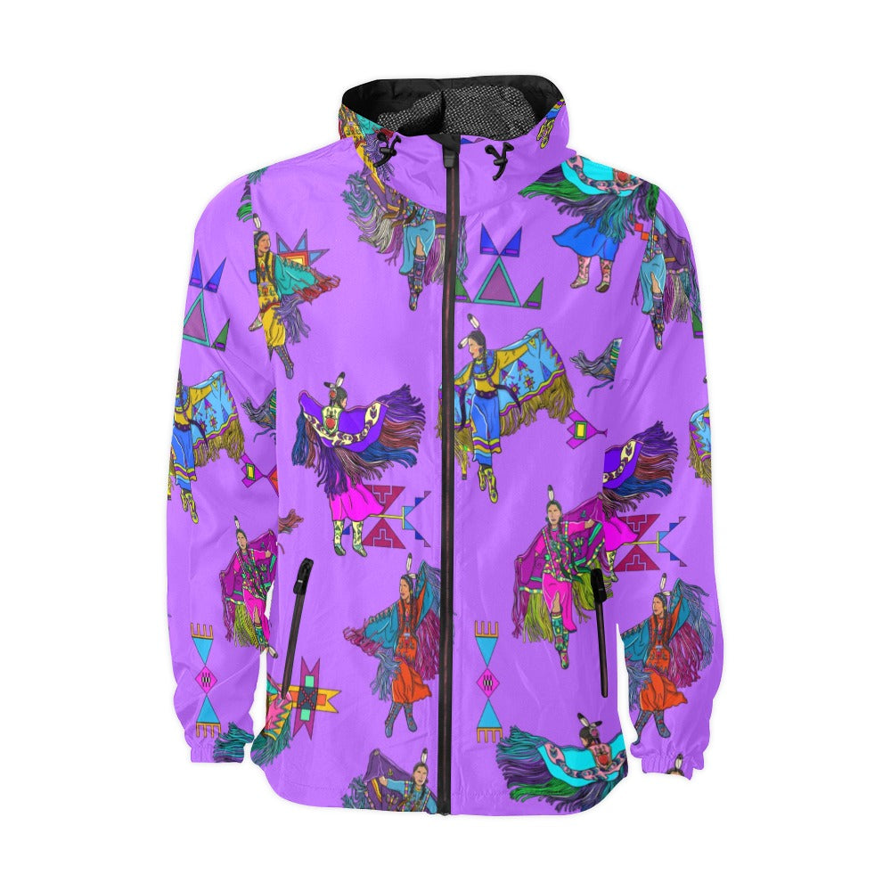 Women's Fancy Dancers Purple Men's Windbreaker