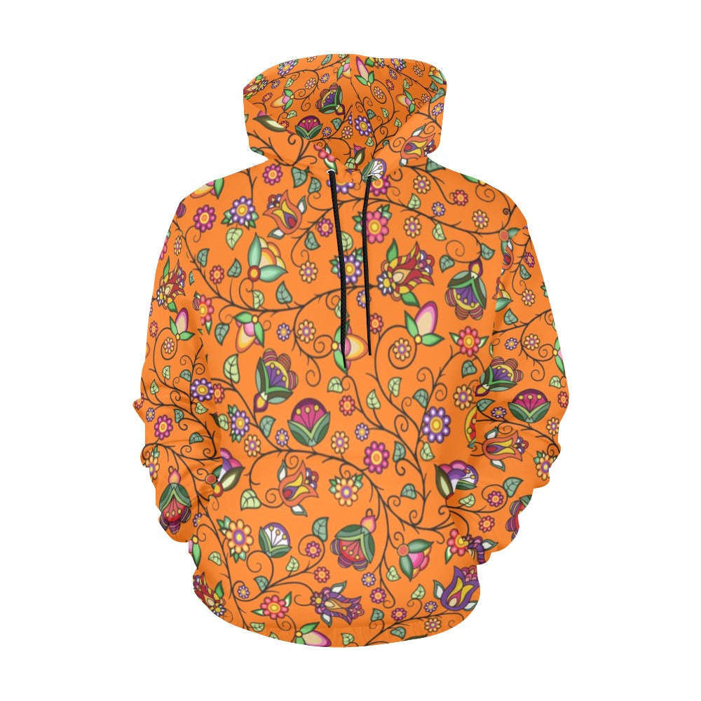 Heartbeat Petals Orange Hoodie for Men