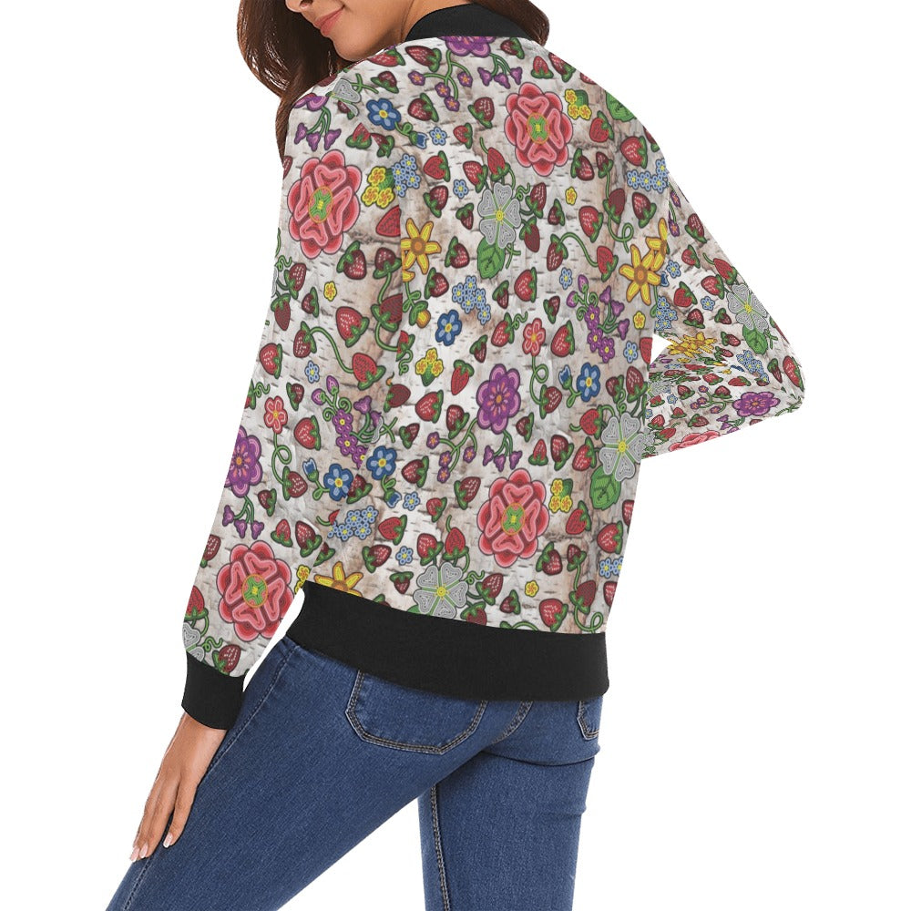 Berry Pop Br Bark Bomber Jacket for Women