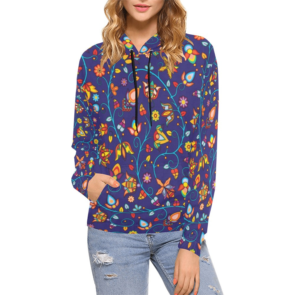 Thorny Path Blue Hoodie for Women