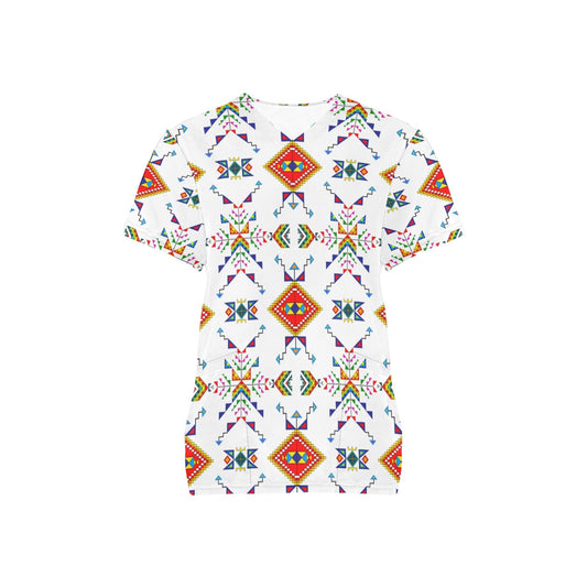 Buffalo Jump White Scrub Top