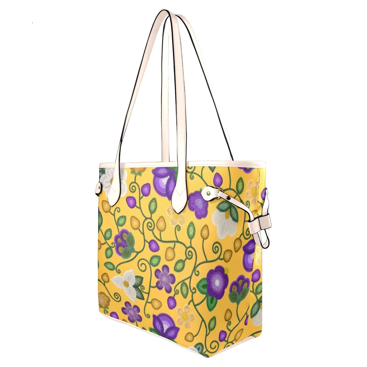 Midnight Moss Bloom Yellow Clover Canvas Tote