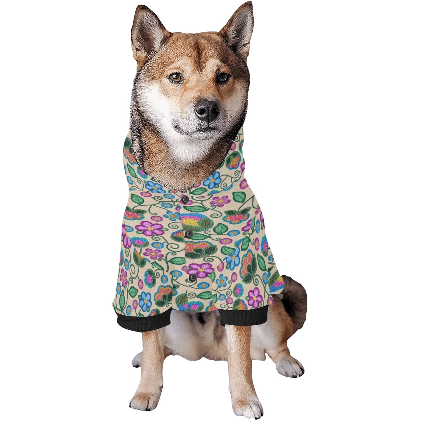 Turquoise Sunbeam Cream Pet Hoodie