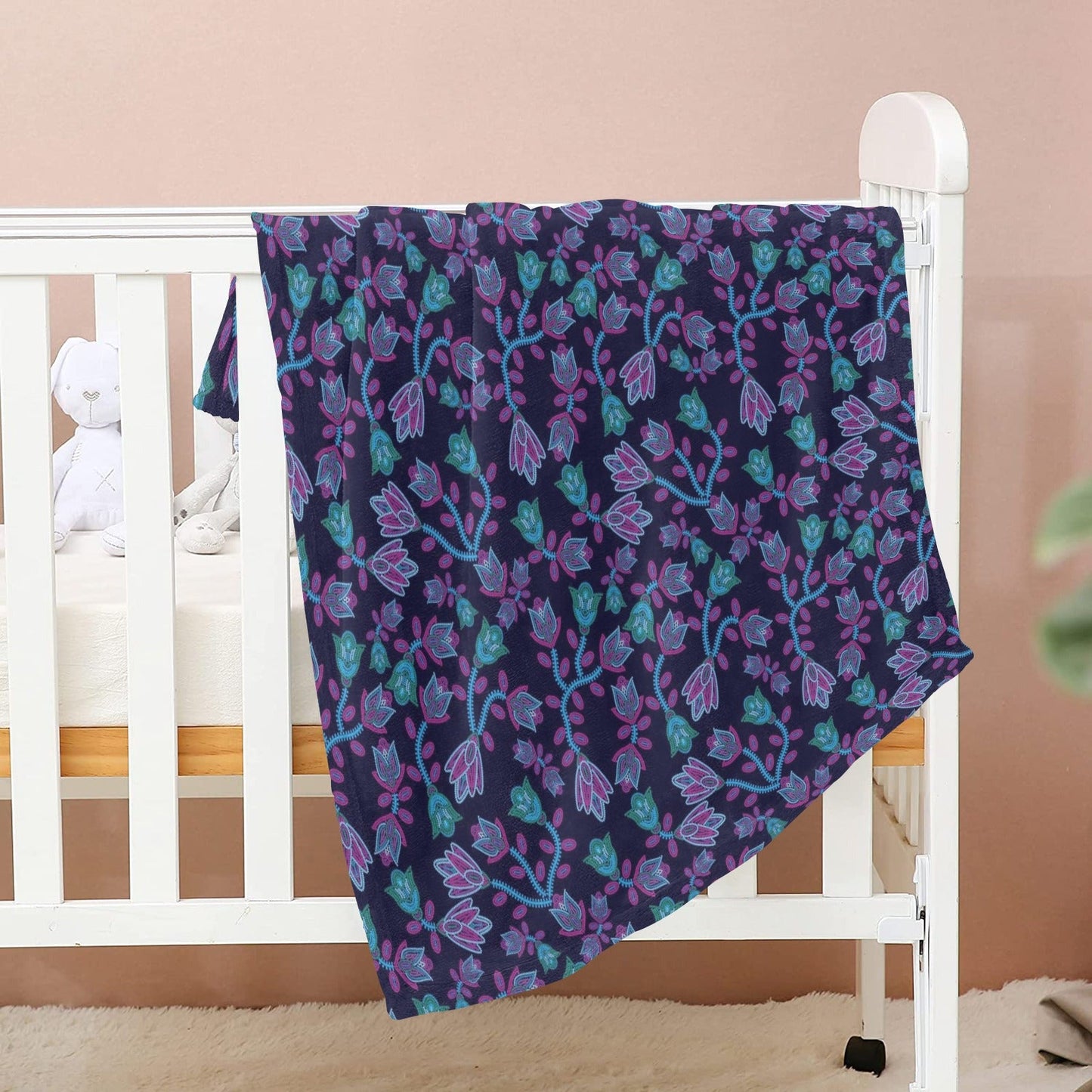 Beaded Blue Nouveau Baby Blanket 40"x50" Baby Blanket 40"x50" e-joyer 