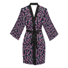 Load image into Gallery viewer, Beaded Pink Long Sleeve Kimono Robe Long Sleeve Kimono Robe e-joyer 
