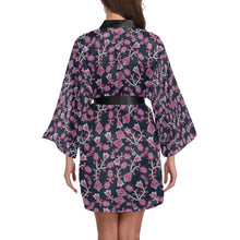 Load image into Gallery viewer, Beaded Pink Long Sleeve Kimono Robe Long Sleeve Kimono Robe e-joyer 
