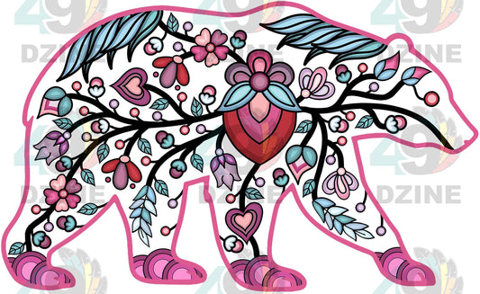 Bear Floral Motif 2 Various Sizes