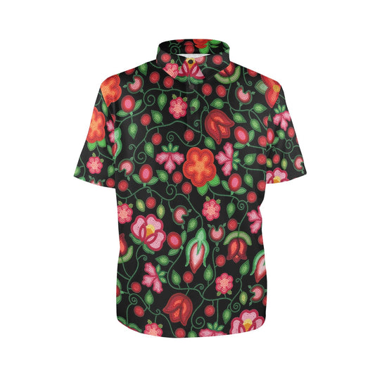 Rose Reverie Black Polo Shirt