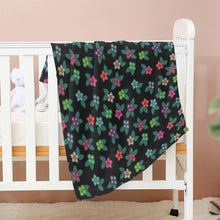 Load image into Gallery viewer, Berry Flowers Black Baby Blanket 30&quot;x40&quot; Baby Blanket 30&quot;x40&quot; e-joyer 
