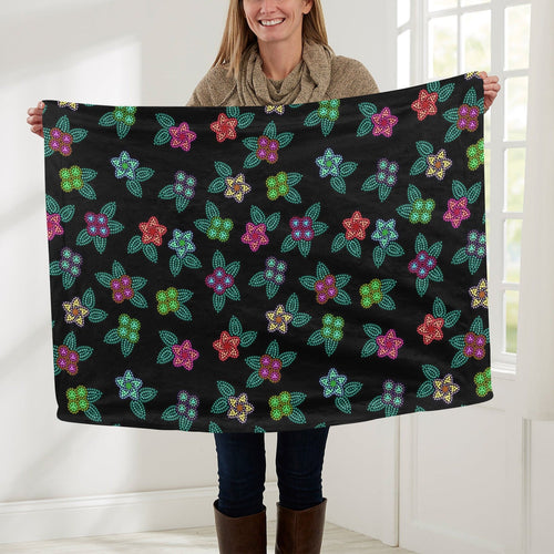 Berry Flowers Black Baby Blanket 30