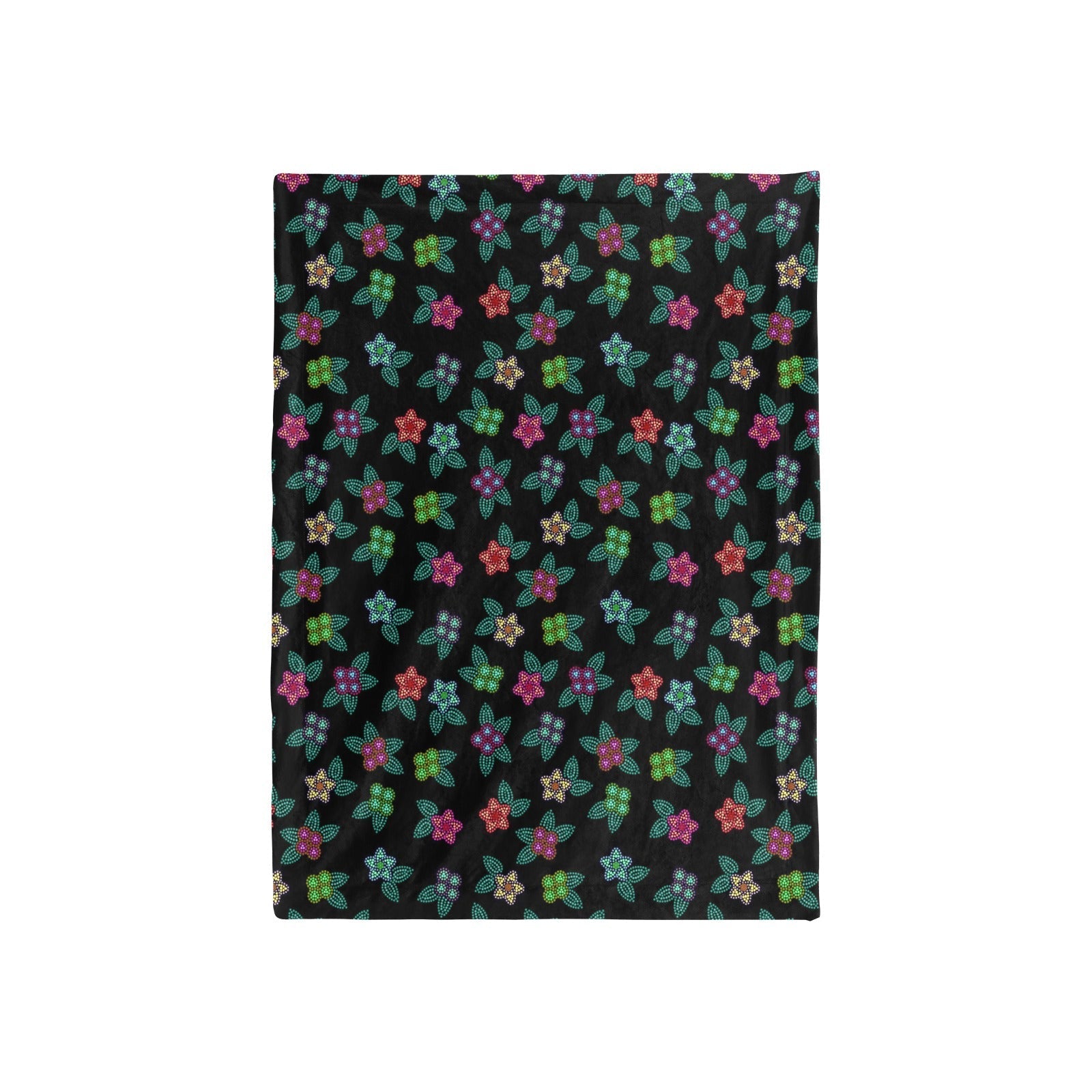 Berry Flowers Black Baby Blanket 40"x50" Baby Blanket 40"x50" e-joyer 