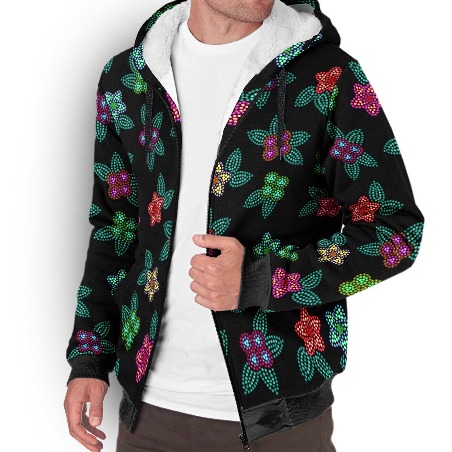 Berry Flowers Sherpa Hoodie