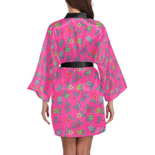 Load image into Gallery viewer, Berry Flowers Long Sleeve Kimono Robe Long Sleeve Kimono Robe e-joyer 
