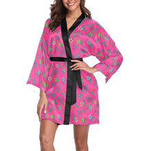 Load image into Gallery viewer, Berry Flowers Long Sleeve Kimono Robe Long Sleeve Kimono Robe e-joyer 
