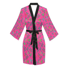 Load image into Gallery viewer, Berry Flowers Long Sleeve Kimono Robe Long Sleeve Kimono Robe e-joyer 
