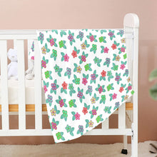 Load image into Gallery viewer, Berry Flowers White Baby Blanket 30&quot;x40&quot; Baby Blanket 30&quot;x40&quot; e-joyer 
