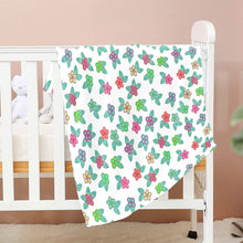 Load image into Gallery viewer, Berry Flowers White Baby Blanket 40&quot;x50&quot; Baby Blanket 40&quot;x50&quot; e-joyer 
