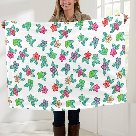 Berry Flowers White Baby Blanket 40"x50" Baby Blanket 40"x50" e-joyer 