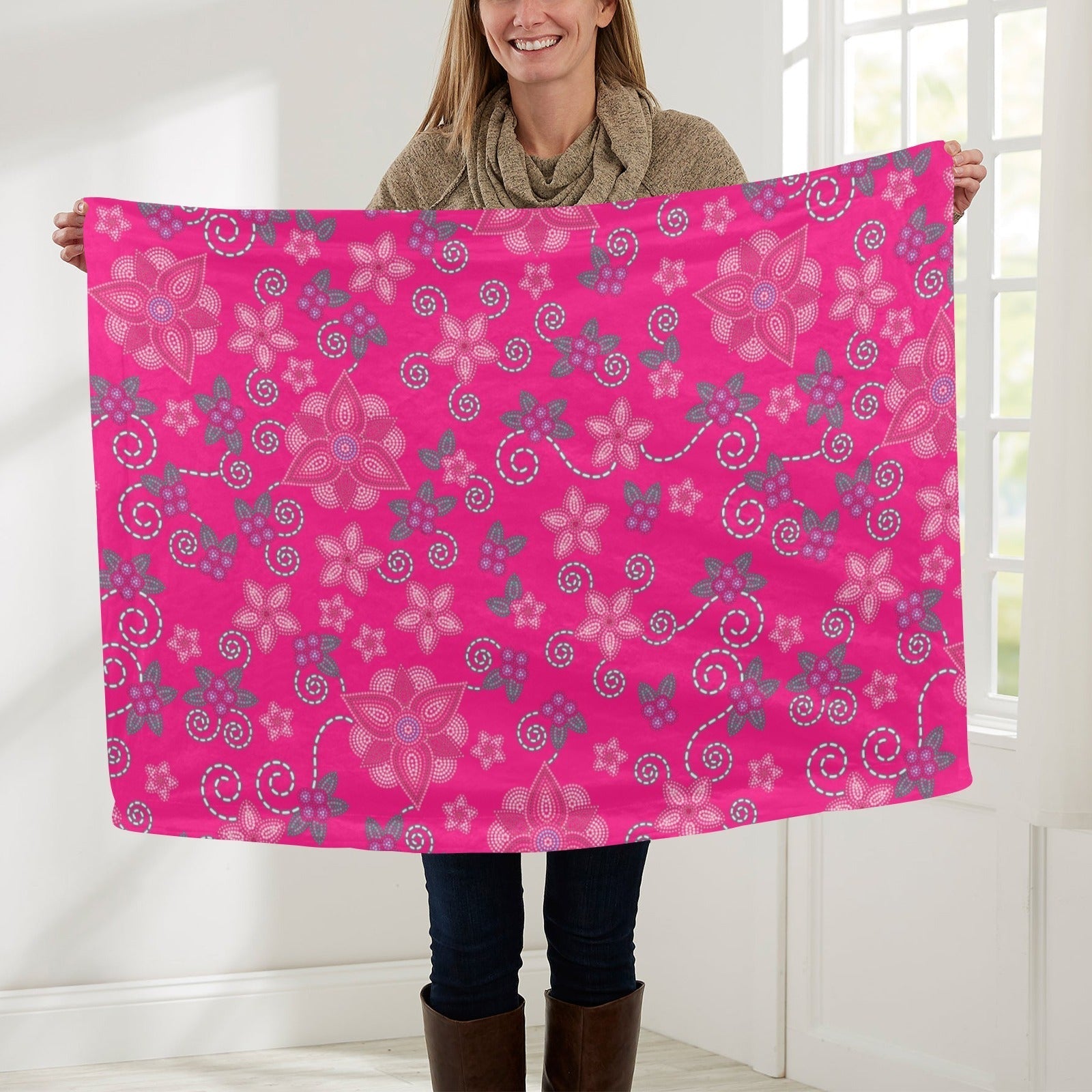 Berry Picking Pink Baby Blanket 30"x40" Baby Blanket 30"x40" e-joyer 