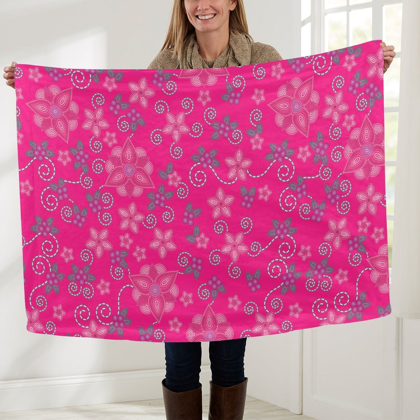 Berry Picking Pink Baby Blanket 40"x50" Baby Blanket 40"x50" e-joyer 