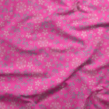 Load image into Gallery viewer, Berry Picking Pink Cotton Poplin Fabric By the Yard Fabric NBprintex 
