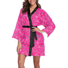 Load image into Gallery viewer, Berry Picking Pink Long Sleeve Kimono Robe Long Sleeve Kimono Robe e-joyer 
