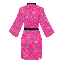 Load image into Gallery viewer, Berry Picking Pink Long Sleeve Kimono Robe Long Sleeve Kimono Robe e-joyer 
