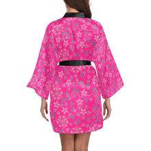 Load image into Gallery viewer, Berry Picking Pink Long Sleeve Kimono Robe Long Sleeve Kimono Robe e-joyer 
