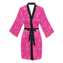 Load image into Gallery viewer, Berry Picking Pink Long Sleeve Kimono Robe Long Sleeve Kimono Robe e-joyer 
