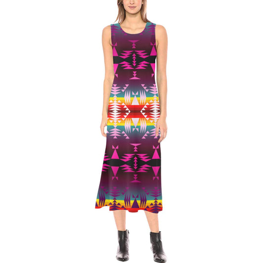 Between the Mountains Phaedra Sleeveless Open Fork Long Dress