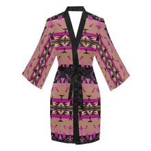 Load image into Gallery viewer, Between the Mountains Berry Long Sleeve Kimono Robe Long Sleeve Kimono Robe e-joyer 
