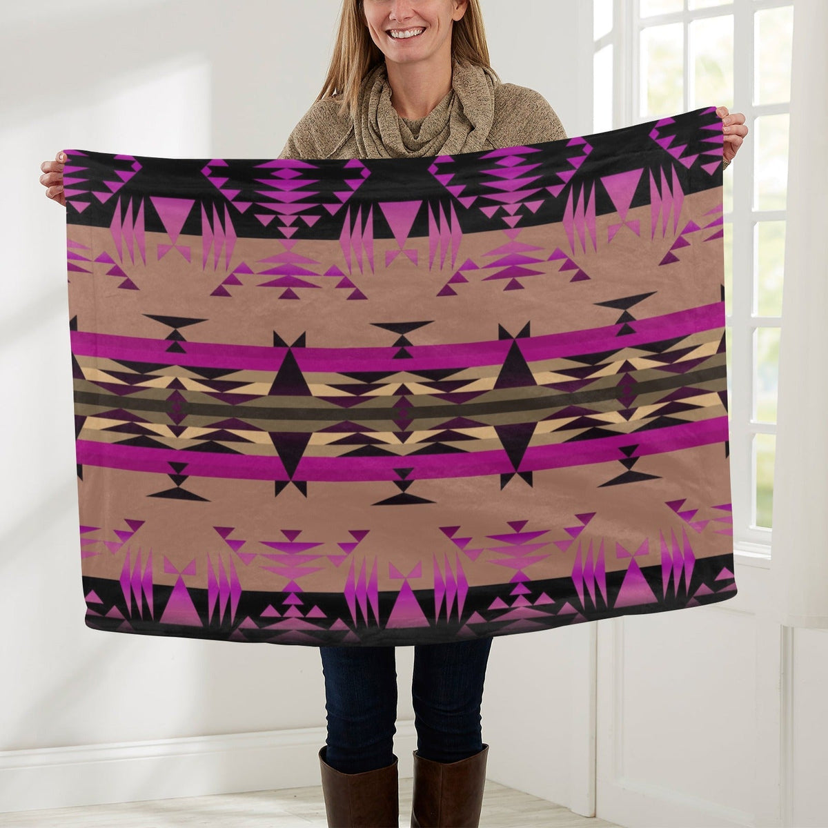 Between the Mountains Berry Small Baby Blanket by 49 Dzine