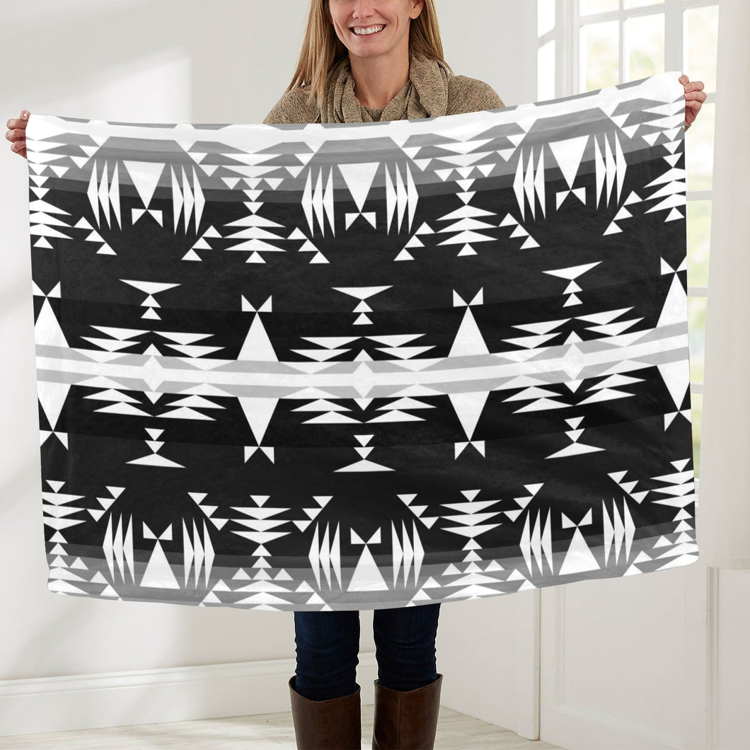 Between the Mountains Black and White Baby Blanket 40