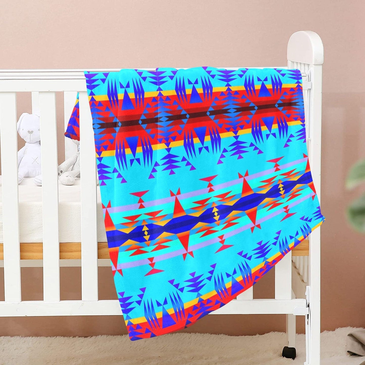 Between the Mountains Blue Baby Blanket 40"x50" Baby Blanket 40"x50" e-joyer 