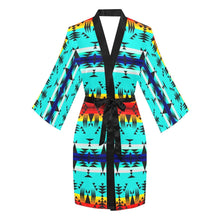 Load image into Gallery viewer, Between the Mountains Long Sleeve Kimono Robe Long Sleeve Kimono Robe e-joyer 
